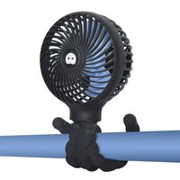WiHoo Mini Handheld Stroller Fan,Personal Portable Baby Car Seat Fan with Flexible Tripod Fix on Stroller,USB or Battery Powered Desk Fan Adjustable 3 Speeds for Camping (Stroller Fan Black)