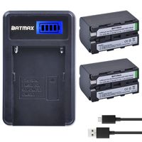Batmax 2Packs 5200mAh NP-F750 Li-ion Battery + LCD USB Battery Charger for Sony NP F970, F750, F770, F960, F550, F530, F330, F570, CCD-SC55, TR516, TR716, TR818, TR910, TR917 Camcorders