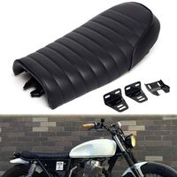 Triclicks Vintage Motorcycle Cafe Racer Seat Black Flat Retro Saddle For Honda CB125S CB550 CL350 450