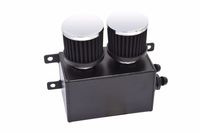 1200ml 1.2L Twin Baffle Dual Filter Engine Oil Catch Can Tank Reservoir AN8 (Black)