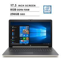 2019 Newest HP Pavilion 17.3 Inch HD Laptop (8th Gen Inter Core i3-8130U up to 3.4GHz, 8GB DDR4 RAM, 256GB SSD, Intel UHD Graphics 620, WiFi, Bluetooth, HDMI, Windows 10, Gold)