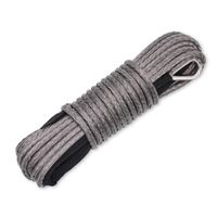 Ucreative 1/4" x 50' 7700LBs Synthetic Winch Line Cable Rope with Black Protecing Sleeve for ATV UTV (Gray)