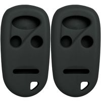 Keyless2Go 2 New Silicone Cover Protective Case for Honda 4 Button Remote Key Fob FCC K0BUTAH2T - Black