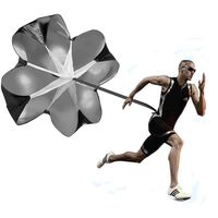 KUYOU Running Speed Training 56 inch Speed Training Resistance Parachute Umbrella Running Chute & Fitness Explosive Power Training (Black)