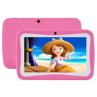 Kids Tablet, 7" Display Tablet for Kids, Android 7.1 Edition Tablet with 1G+8G, Kids Software iWawa Pre-Installed (Pink Kid-Proof Case)