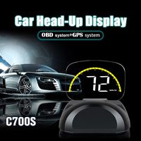 iKiKin Car Head Up Display with OBD GPS Dual Mode Universal HD HUD Display for Car Foldable Dashboard Projector of Speedometer Engine RPM Water Temperature Alert