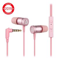 KLIM Fusion Earbuds with Mic Audio - Long-Lasting Wired Ear Buds + 5 Years Warranty - Innovative: in-Ear with Memory Foam Earphones with Microphone - Pink - 3.5mm Jack - New 2019 Version - Green