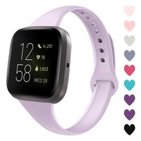 Acrbiutu Bands Compatible with Fitbit Versa/Fitbit Versa 2, Slim Thin Narrow Replacement Silicone Sport Wristband Strap Compatible for Fitbit Versa/Versa 2 Women Men
