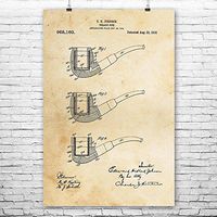 Smoking Tobacco Pipe Poster Print, Smoker Gift, Tobacco Farmer, Smoke Shop, Tobacconist, Smoking Room, Cigar Accessories Vintage Paper (8" x 10")