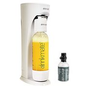 DrinkMate Sparkling Water and Soda Maker, Carbonates ANY Drink, with 1L Re-usable BPA-free Carbonating Bottle, 3 oz (10L) CO2 Starter Cylinder and Patented Fizz Infuser - Ivory White