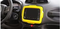 Dwindish ABS Dash Board Car DVD Player GPS Frame Trim Cover For Jeep Renegade 2015 Up Yellow