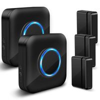 Door Chime Wireless Door Sensor - BISTEE Alarm Contact Door Open Chime Kit with 600 FT Range, 4 Volume Levels, 52 Melodies, LED Indicator for Business/Home/Office/Stores