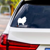 I Love Pomeranians Vinyl Car Sticker Decal