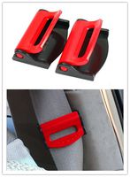 Dwindish Red 2 Pcs Smart Seatbelt Adjuster Clip Buckle Shoulder Relax Neck Comfort Supports