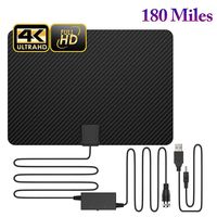 Professional Carbon Fibre 180 Miles TV Antenna Indoor TV Digital HD Channels All Type Television Switch Amplifier Signal Booster Antenna 4K HD Freeview Life Local