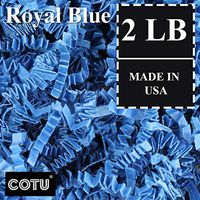 COTU (R) 2 LB Royal Blue Crinkle Shred Gift Basket Shred Crinkle Paper Filler Bedding (32 oz) in a Box