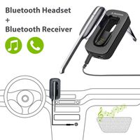 Avantree Handsfree Wireless Headset & Car Bluetooth Receiver 2-in-1, Hands Free Earpiece with Extended Mic for Clear Calling, aptX Wireless Audio Music Adapter with 3.5mm Aux for Car Stereo - Ego
