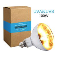 AMZCOOL UVB and UVA Reptile Heat Lamp Bulb Truly Sun-Like Bright Heat for Reptiles, Amphibian and Birds (100 W)