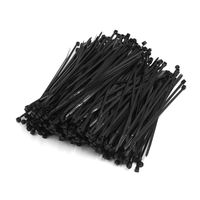 uxcell 500Pcs 4mm x 150mm Black Nylon Winged End Push Mount Electrical Cable Ties