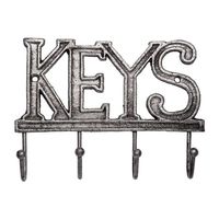 Comfify Key Holder - Keys - Wall Mounted Key Hook - Rustic Western Cast Iron Key Hanger - Decorative Key Organizer Rack with 4 Hooks - with Screws and Anchors - 6x8 inches