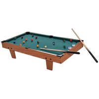 GYMAX Mini Pool Table, Tabletop Pool Set Billiards Game Set Includes Game Balls, Sticks, Chalk, Brush and Triangle (Green, 36")
