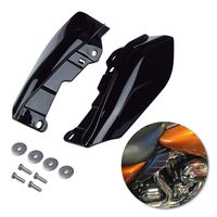Amazicha Black Mid Frame Air Heat Deflectors Trim Left Right Set for Harley Touring and Trike Models 2009-2016