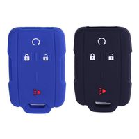2Pcs XUHANG Sillicone key fob Skin key Cover Remote Case Protector Shell for Chevrolet Silverado Colorado GMC Sierra Yukon Cadillac smart Remote black blue