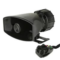 Pyle 6 Tone Sound Car Siren Vehicle Horn w/ Mic PA Speaker System Emergency Sound Amplifier, 30W Emergency Sounds Electric Horn-Hooter, Ambulance, Siren, Traffic Sound, PA Microphone System (PSRNTK25)