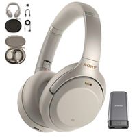 Sony WH-1000XM3 Wireless Noise Canceling Over Ear Headphone with Voice Assistant, Silver (WH-1000XM3/S, USA Warranty) with 20,000mAh High Capacity Portable Power Bank Bundle