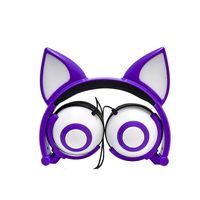  Orcbee  _Kids Foldable Flashing Glowing Earphone Gaming Headset Fox Ear Headphone with LED Light (Purple)