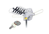 Amplified HD Digital Outdoor HDTV Antenna with Motorized 360 Degree Rotation, UHF/VHF/FM Radio with Infrared Remote Control for 2 TVs -Installation Kit