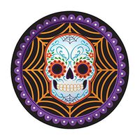 Creative Converting 8 Count Sturdy Style Paper Dinner Plates, 8.75", Day of the Dead
