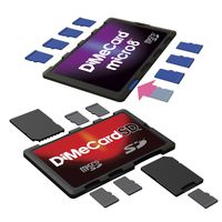 DiMeCard-SD & micro8 microSD + SD Memory Card Holders COMBO PACK (credit card size, writable labels)