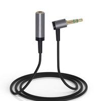 3.5mm Audio Extension Cable, 90 Degrees 3.5mm Male to Female Aux Extension Cord Compatible with Sony/Beats Headphones, Echo Dog, Phones, Speakers, Home& Car Stereo, 3.3Feet