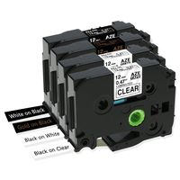 Compatible TZe231 TZ P-Touch Brother Standard Laminated Label Tapes TZe-131 TZe-231 TZe-334 TZe-335, for Brother PT-H100, PT-D210, PT-H110, PT-D400AD, PT-D600, 1/2Inches x 26.2Feet (12mm x 8m), 4-Pack