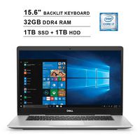 2020 Dell Inspiron 7000 15.6 Inch Touchscreen FHD 1080P Laptop (Intel 4-Core i7-8550U up to 4.0 GHz, GeForce 940 MX 4GB, 32GB DDR4 RAM, 1TB SSD (Boot) + 1TB HDD, Backlit KB, Windows 10) (Renewed)