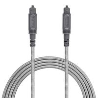 Optical Audio Cable Digital Toslink Cable 6ft - [24k Gold-Plated Nylon Braided Jacket ] Slim Flexible and Durable Fiber Optic Cord for Home Theater, Sound bar, TV, PS4, Xbox and More