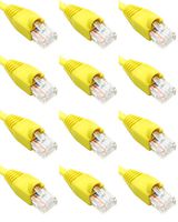 Ultra Spec Cables Pack of 12 - Yellow 1FT Cat6 Ethernet Network Cable LAN Internet Patch Cord RJ45 Gigabit