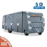 KING BIRD Upgraded Class C RV Cover, Extra-Thick 5 Layers Anti-UV Top Panel, Deluxe Camper Cover, Fits 23'- 26' RV Cover -Breathable, Water-Proof, Rip-Stop with 2Pcs Extra Straps & 4 Tire Covers
