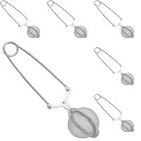 6pcs Mesh Snap Ball Loose Leaf Tea Infuser, 18/8 Stainless Steel, 6-Inches x 1.5-Inches (6)