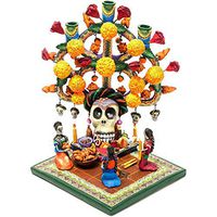 12" Ofrenda Policromada Ceramics Mexican Folk Art Clay