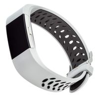 WITHit Designer Silicone Replacement Band for Fitbit Charge 2, Gray/Black Sport - Secure, Adjustable Stainless-Steel Buckle Closure, Fitbit Watch Band Replacement, Sweat-Resistant, Fits Most Wrists