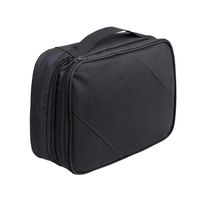 JAKAGO Double Layer Electronics Organizer Travel Cord Organizer Charger Storage Bag Cable Pouch for Cellphone Power Bank USB SD Card Power Bank iPad (Black)