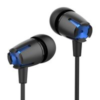 Earbuds ANMII M156 in-Ear Earphones with Microphone Stereo Noise Cancelling Wired Control Music Headphones (Blue)