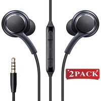 Headphones/Earphones/Earbuds, (2 Pack) REYEHO 3.5mm Aux Wired in-Ear Headphones with Mic and Remote Control Compatible with Galaxy S9 S8 S7 S6 S5 Edge + Note 5 6 7 8 9 and More Android Devices(Black)