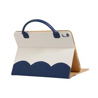 11'' iPad Pro 2018 Case,TechCode Portable Handbag Style Slim Fit PU Leather Cute Lovely Bowknot Smart Stand Flip Protective Case Cover with Handle Pocket,Auto Sleep/Wake Function for iPad Pro 11, Blue