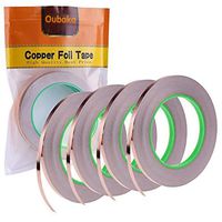 4 Pack Copper Foil Tape with Conductive Adhesive for EMI Shielding, Slug Repellent, Paper Circuits, Electrical Repairs, Grounding(1/4inch)