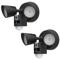 Momentum Aria 1080P Spotlight Cam Wired: Smart Floodlight Security Camera with Built-in Dual LED Spotlights, Two-Way Talk, Siren Alarm, Automatic Motion Sensor, Night Vision, Free Cloud Service 2 Pack
