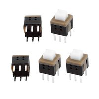uxcell 5Pcs 6 Pin Square 5.8mmx5.8mmx7.4mm Self-Locking DPDT Mini Push Button Switch