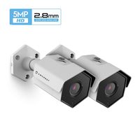 2-Pack Amcrest UltraHD 5MP Outdoor POE Camera, Bullet IP Security Camera, Outdoor IP67 Waterproof, 104° Viewing Angle, MicroSD Recording, 98ft Night Vision, 5-Megapixel, 2PACK-IP5M-1173EW (White)